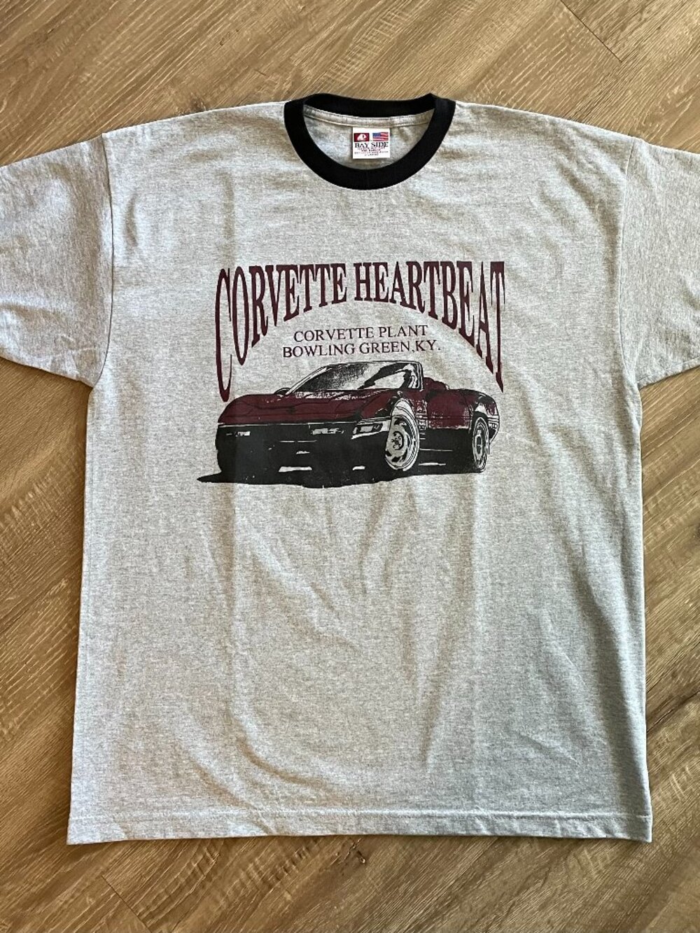 Corvette Heartbeat Men's Vintage T-Shirt Size XL Gray Graphic Bowling Green KY